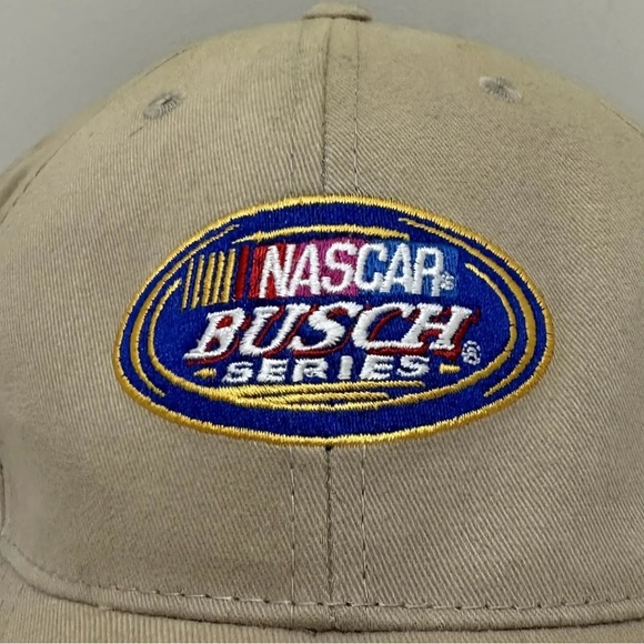 Nascar Busch Series Captiv8 Baseball Cap Nascar Racing Khaki/Beige Hat - Picture 2 of 9
